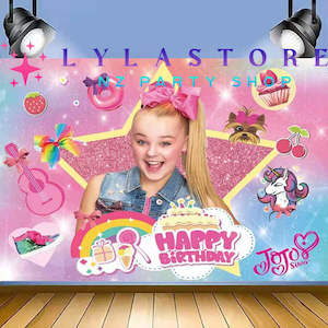 Disney Themed Party Supplies Decor: Jojo Siwa Birthday Party Backdrop | Banner - 34