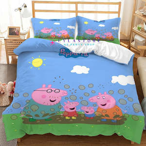 Home Essentials: Peppa Pig Duvet Cover Pillow Case Set - Perfect for Kids Bedroom