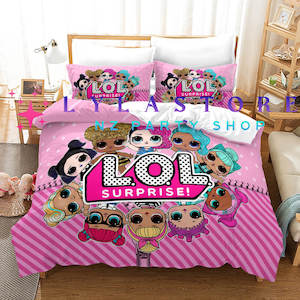 LOL Surprise Girl Duvet Cover Set - Perfect for Kids Bedroom