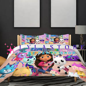 Gabby Dollhouse Duvet Cover Set - Perfect for Kids Bedroom
