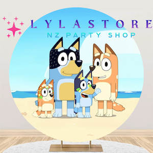 Mascot Costume Round Backdrop Hire For Parties: Bluey Backdrop Hire in Auckland - Premium 2m Round Design | Affordable Daily Rates