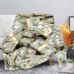 Cozy Kids Soft Blanket Collection: Dollars & Dreams Flannel Blanket - Soft & Cozy for Any Occasion