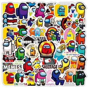 Among Us Party Supplies Decor: 50Pcs Among Us Sticker Set