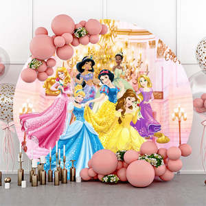 backdrops: Disney Princess Backdrop Hire in Auckland - Premium 2m Round Design | Affordable Daily Rates