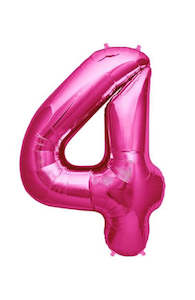 Foil Numbers: Foil Balloon Number Pink "4"