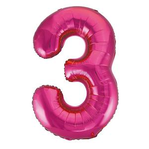 Foil Numbers: Foil Balloon Number Pink "3"