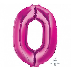 Foil Balloon Number Pink "0"