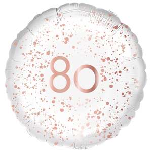 Foil Balloon 18"Happy Birthday Rose Gold Splatter 80