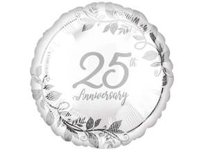Milestone Age: Foil Balloon 18" Happy 25th Anniversary
