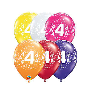 Uninflated - Balloon Single 4th Birthday Assorted