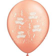 Uninflated - Balloon Single Happy Birthday Rose Gold