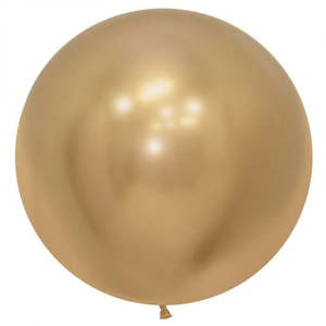 Balloon Single 46cm Chrome/Reflex Gold