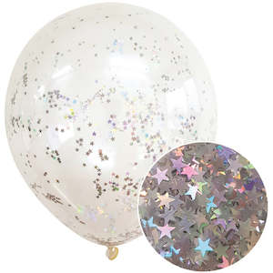 Confetti: Star Glitter Balloons 3pk - Silver