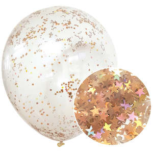 Confetti: Star Glitter Balloons 3pk - Rose Gold