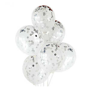 Confetti Balloons 3pk - Silver Iridescent