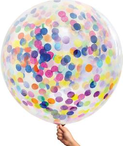 Uninflated - Large Single Confetti Balloon 90cm - Multi