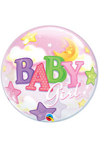 Bubble Balloon Baby Girl Stars and Moon