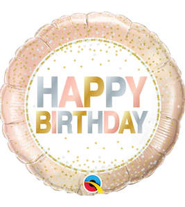 Happy Birthday: Foil Balloon 18" Happy Birthday - Metallic Dots