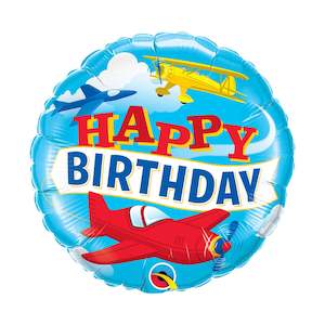 Happy Birthday: Foil Balloon 18" Happy Birthday - Airplane