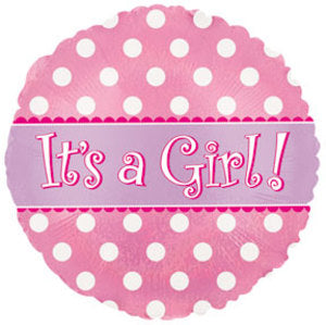 Other Messages: Foil Balloon It's a Girl Polka Dots