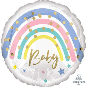 Other Messages: Foil Balloon 18" Pastel Rainbow Baby