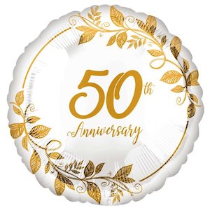 Other Messages: Foil Balloon Gold 50th Anniversary