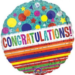 Foil Balloon 18" Congratulations Chevron
