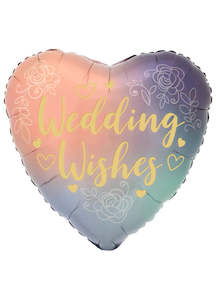 18" Foil Balloon Wedding Wishes Heart