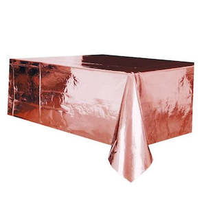 Table Covers: Foil Table Cover Rectangle - Rose Gold