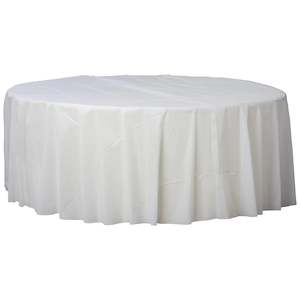 Plastic Table Cover Round - White