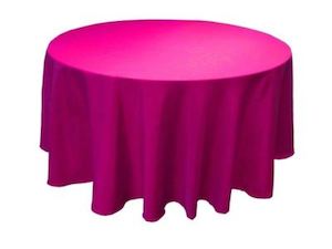 Table Covers: Plastic Table Cover Round - Magenta Pink