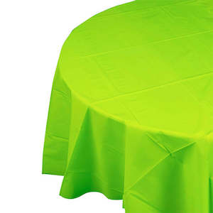 Plastic Table Cover Round - Lime Green