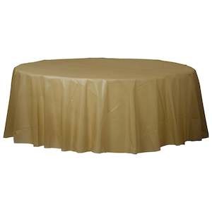 Table Covers: Plastic Table Cover Round - Gold