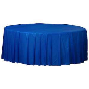 Plastic Table Cover Round - Royal Blue