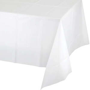 Plastic Table Cover Rectangle - White