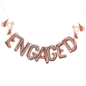 Foil Letter Banners Air Fill Only: Foil Balloon "Engaged" Balloon Bunting *air fill only*