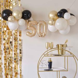 Foil Letter Banners Air Fill Only: 30 Milestone Balloon Bunting