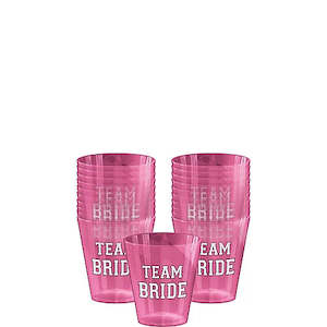 Plastic Paper Cups: Team Bride Shot Glasses 40pk