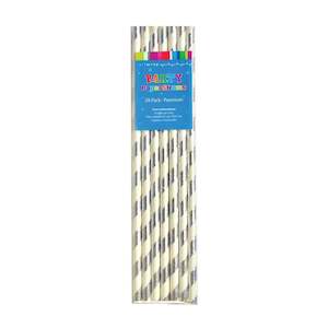 Premium Paper Straws Silver