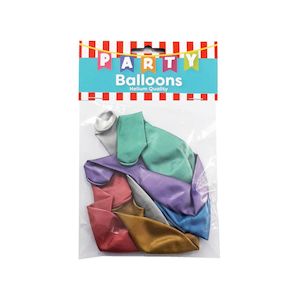 Party Balloons 6pk Chrome Assorted  - Party Brand