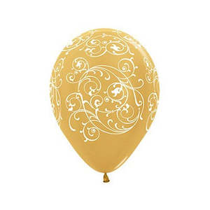 Metallic Gold Filigree Balloons - 12pk