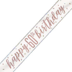 Banner Happy 70th Birthday - Rose Gold