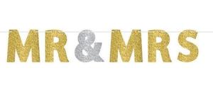 Banners: Mr & Mrs Glitter Letter Banner
