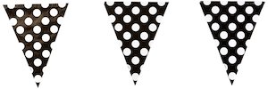 Bunting Flag Banner Black & Polka Dots