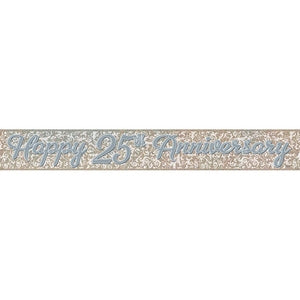 Happy 25th Anniversary Banner - Silver