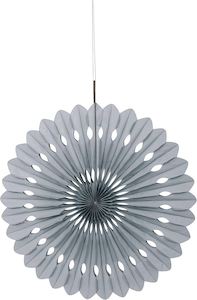 Fans: Tissue Paper Fan Silver - 40cm