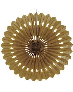 Gold Decorative Fan 1pk