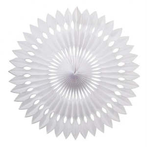 Tissue Paper Fan 25cm - White