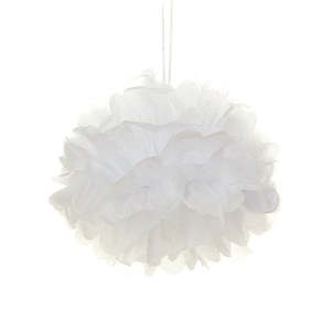 Puff Balls Honeycomb: Tissue Paper Pom Pom 40cm - White