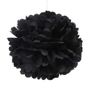 Puff Balls Honeycomb: Tissue Paper Pom Pom - Black 40cm